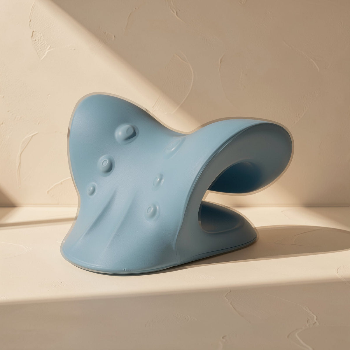 Multi-level tower-shaped neck traction pillow with six massage heads