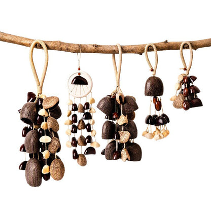 Natural coconut shell bell, coconut shell pendant, accompaniment hanging ornament, sound therapy meditation hand bell, plant fruit wind chime hanging string - image 5