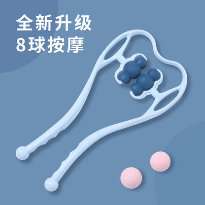 Manual neck massager with multiple rollers, rotatable for shoulder, neck, legs, and abdomen, home-use relaxation massager - image 2