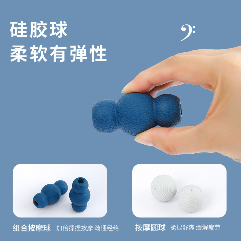 Manual neck massager with multiple rollers, rotatable for shoulder, neck, legs, and abdomen, home-use relaxation massager - image 3
