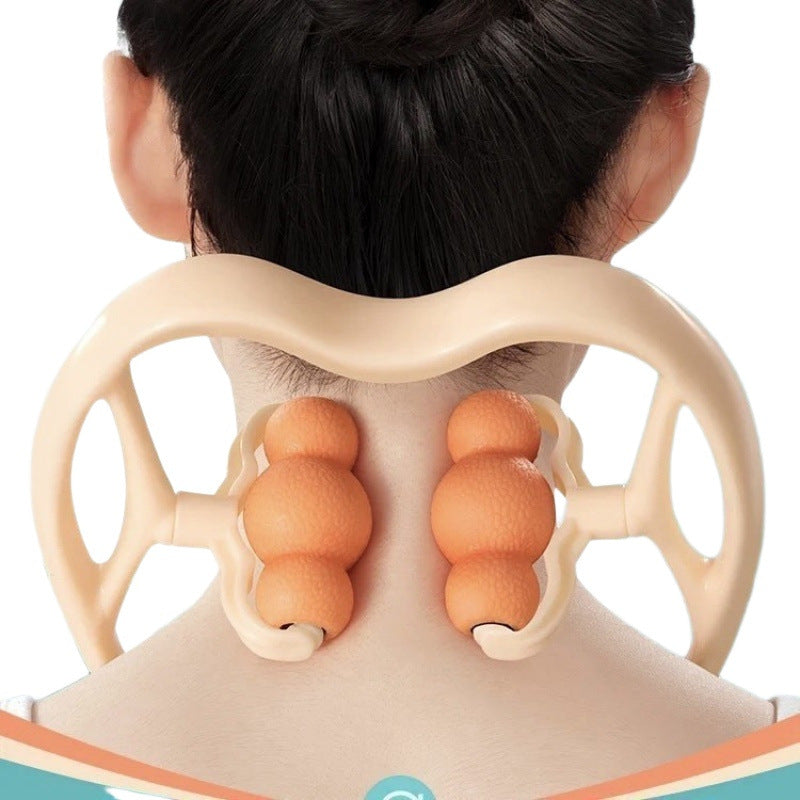 Manual neck massager with multiple rollers, rotatable for shoulder, neck, legs, and abdomen, home-use relaxation massager - image 5