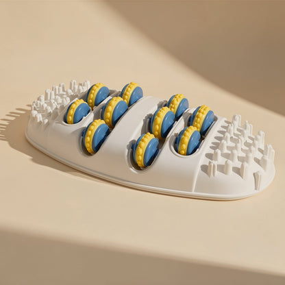 Plastic foot massage roller board with rollers for the soles of the feet
