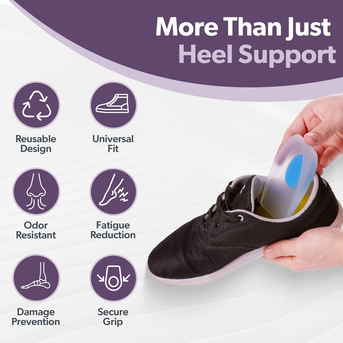 Plantar & Achilles Heel Spur Shoe Inserts - Silicone Pain Relief Gel Cup Cushions (Pair)