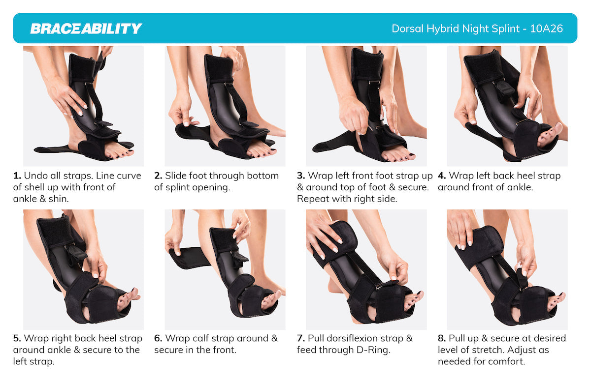 Plantar Fasciitis Brace | Dorsal Night Splint for Heel Pain Relief & Achilles Tendon or Calf Stretch - FINAL SALE