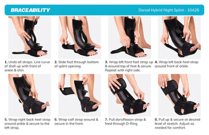 Plantar Fasciitis Brace | Dorsal Night Splint for Heel Pain Relief & Achilles Tendon or Calf Stretch - FINAL SALE