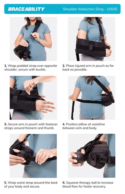 Shoulder Abduction Sling Immobilizer | Rotator Cuff Arm Brace for Post-Surgery Recovery & Subluxation (FINAL SALE)