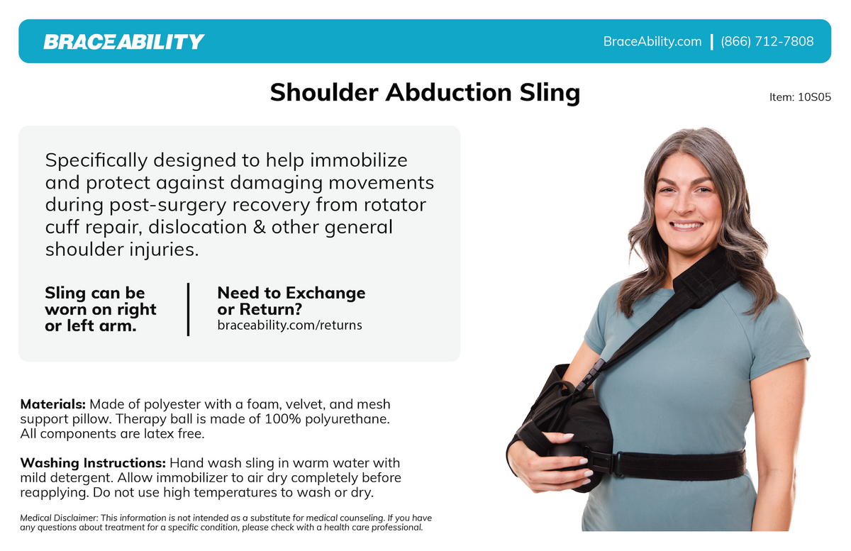 Shoulder Abduction Sling Immobilizer | Rotator Cuff Arm Brace for Post-Surgery Recovery & Subluxation (FINAL SALE)