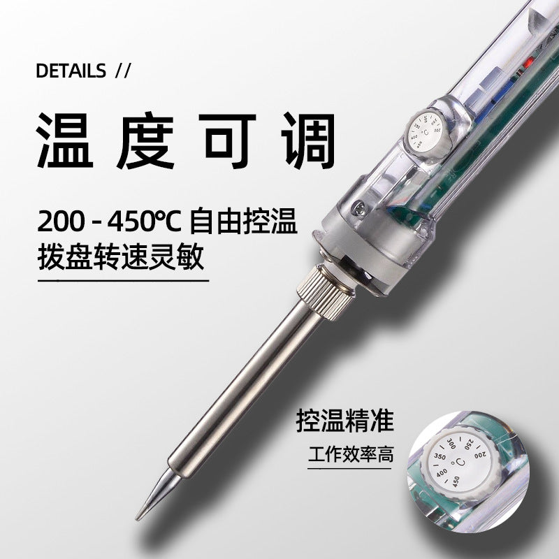 Longevity electric soldering iron yellow flower 907 temperature adjustment 60W internal heating household suit maintenance welding tool soldering wholesale - image 3