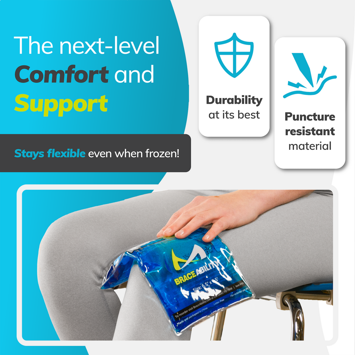 6.5" x 9.5" Cold and Hot Therapy Gel Pack - Reusable Ice Wrap and Heat Pad for Back, Hip, or Shoulder Injury Recovery