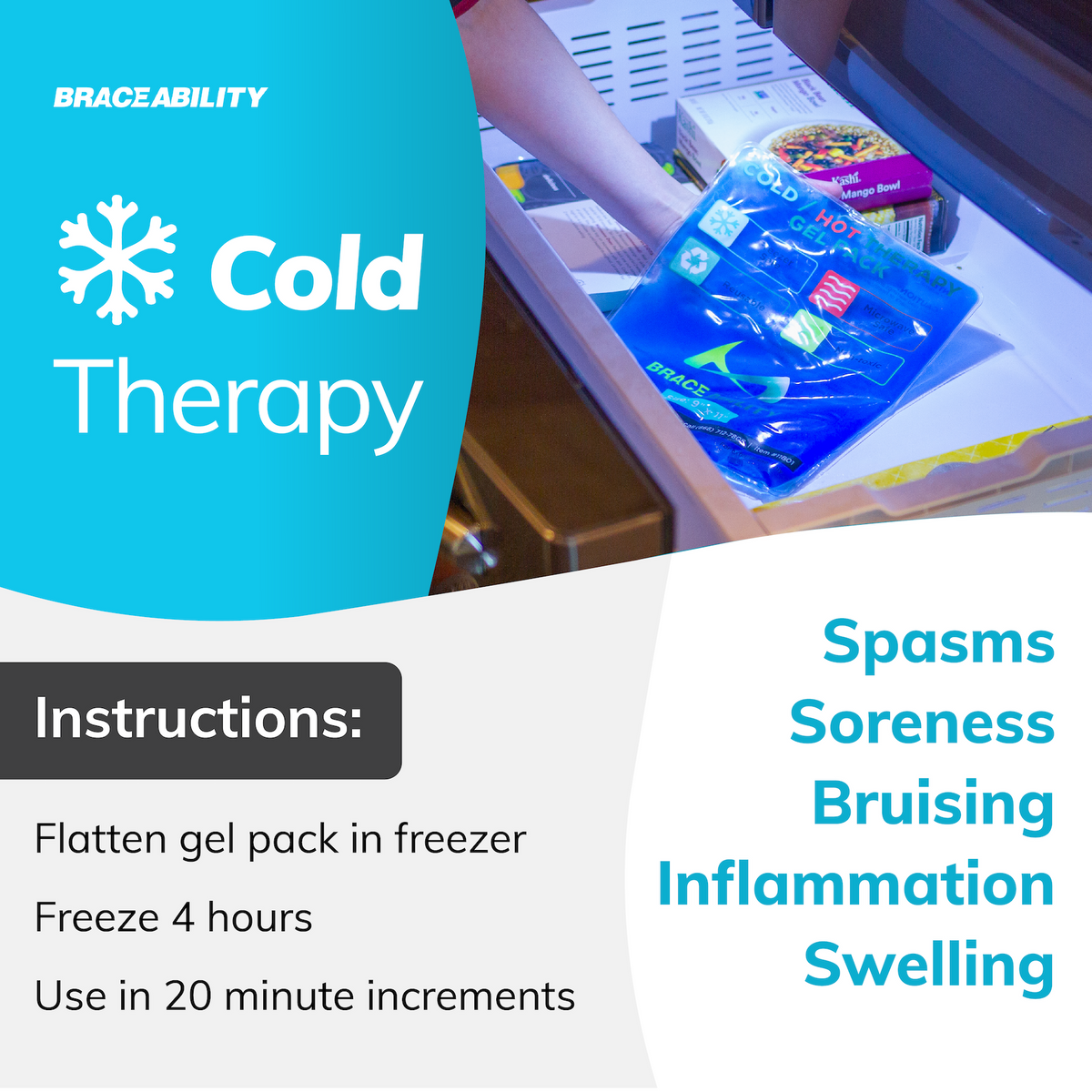 6.5" x 9.5" Cold and Hot Therapy Gel Pack - Reusable Ice Wrap and Heat Pad for Back, Hip, or Shoulder Injury Recovery