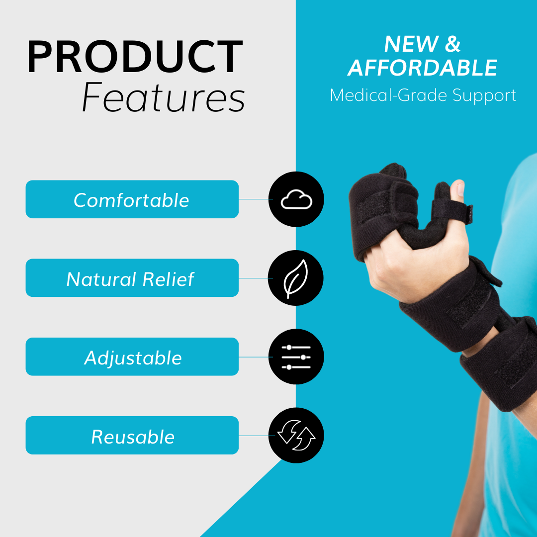 Resting Hand Splint | Day or Night Soft Wrist and Finger Immobilizer Brace for Surgery or Stroke Recovery