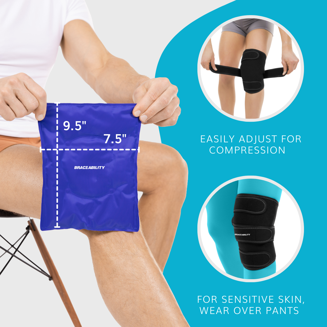 Ice Pack for Knee | Wrap Around Cold Therapy Brace for Pain Relief & Post-Surgery Cryotherapy (Universal)