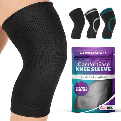 ComfortEase Knee Compression Sleeve for Everyday Wear - Support Brace for Bursitis, Arthritis, and Knee Pain Relief