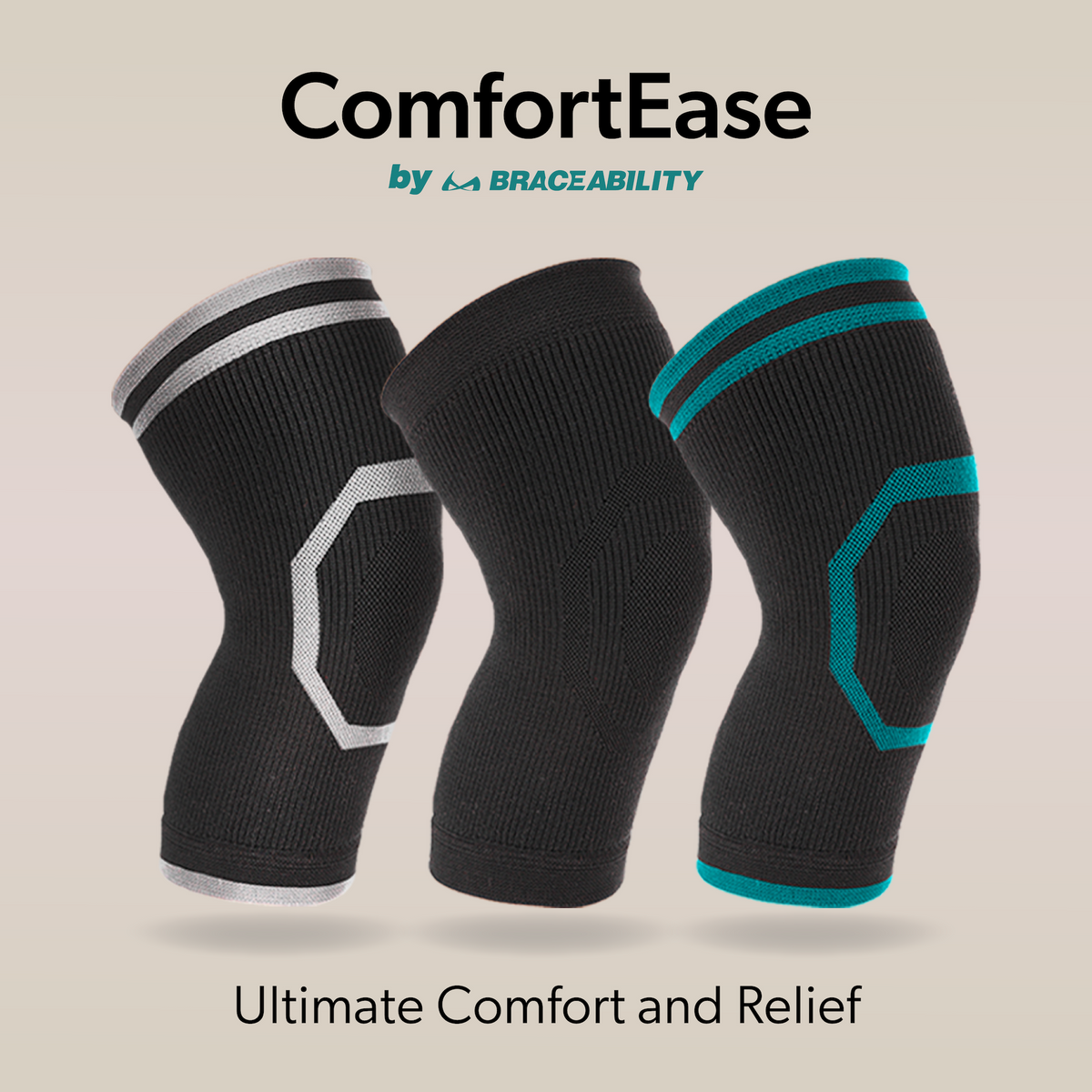 ComfortEase Knee Compression Sleeve for Everyday Wear - Support Brace for Bursitis, Arthritis, and Knee Pain Relief