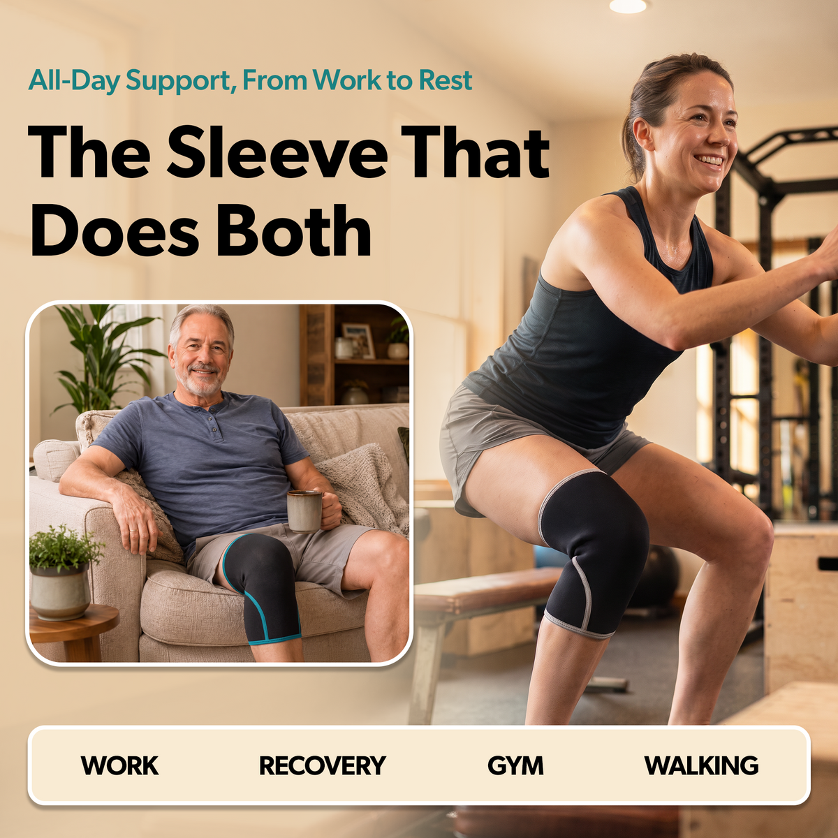 Neoprene Knee Compression Sleeve for Arthritis Pain and Daily Support