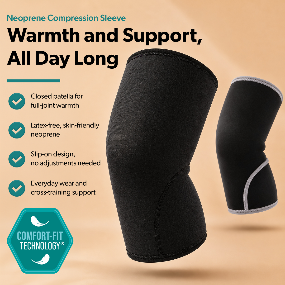 Neoprene Knee Compression Sleeve for Arthritis Pain and Daily Support