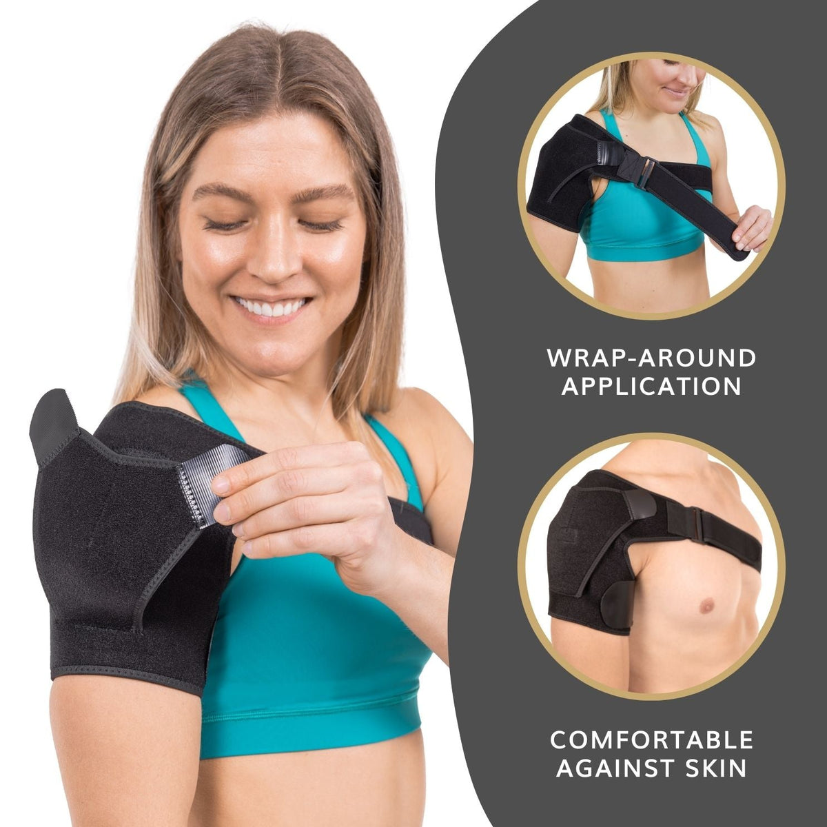 Shoulder Support Brace | Compression Sleeve for Torn Rotator Cuff, Impingement Pain, Labrum Tears, and Bursitis