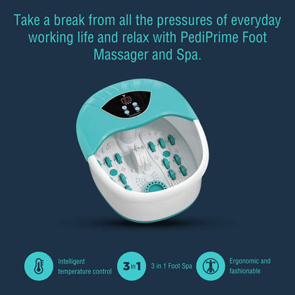 New 5-in-1 Foot Spa and Bath Massager with Heat – Stress Relief, Bubbles, Vibration, and Massage Rollers | Model 1224FS
