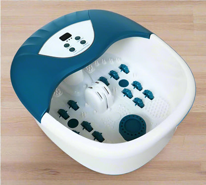 New 5-in-1 Foot Spa and Bath Massager with Heat – Stress Relief, Bubbles, Vibration, and Massage Rollers | Model 1224FS