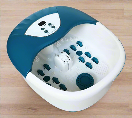 New 5-in-1 Foot Spa and Bath Massager with Heat – Stress Relief, Bubbles, Vibration, and Massage Rollers | Model 1224FS