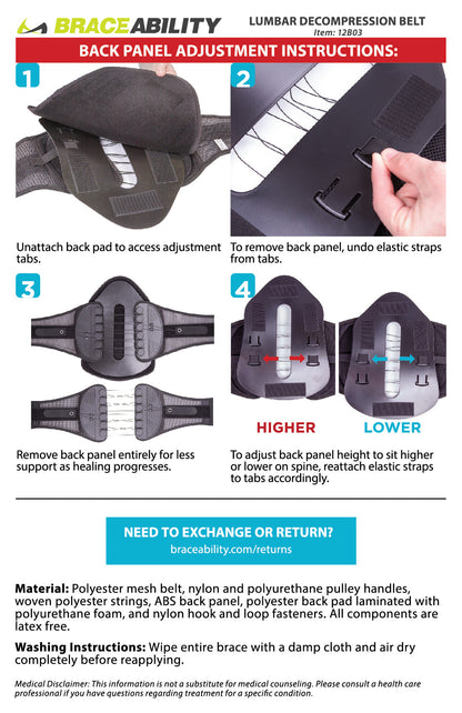Lumbar Decompression Back Brace | Lumbosacral Corset Belt for Spinal Disc Injury & Surgery Pain Relief