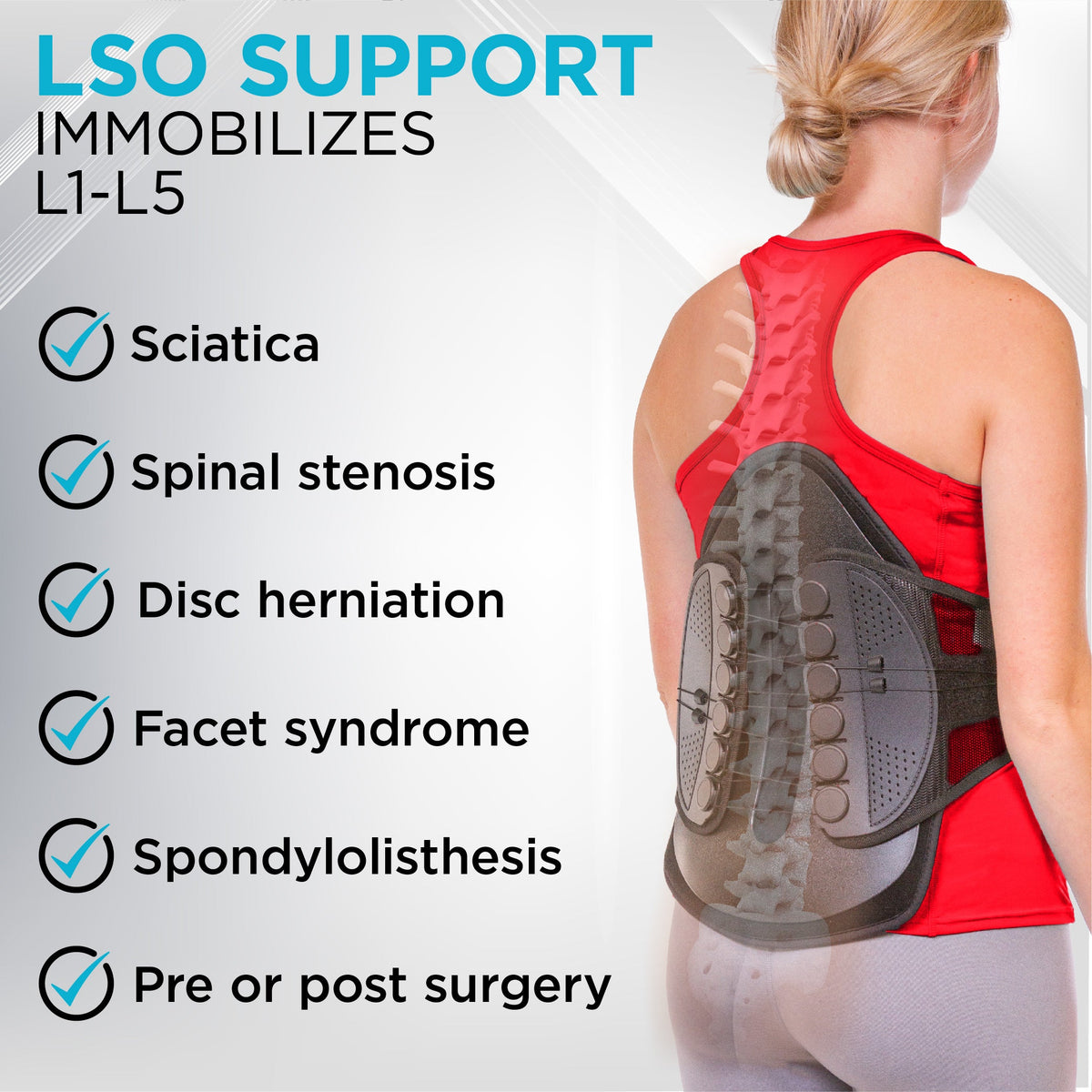 Lumbar Decompression Back Brace | Lumbosacral Corset Belt for Spinal Disc Injury & Surgery Pain Relief