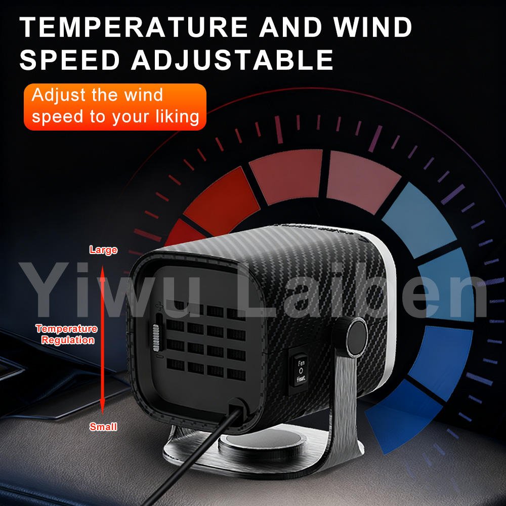 12V Portable Car Heater Defroster Fan with Adjustable Heating & Cooling for Windshield, Dashboard & Vehicle Use COT29