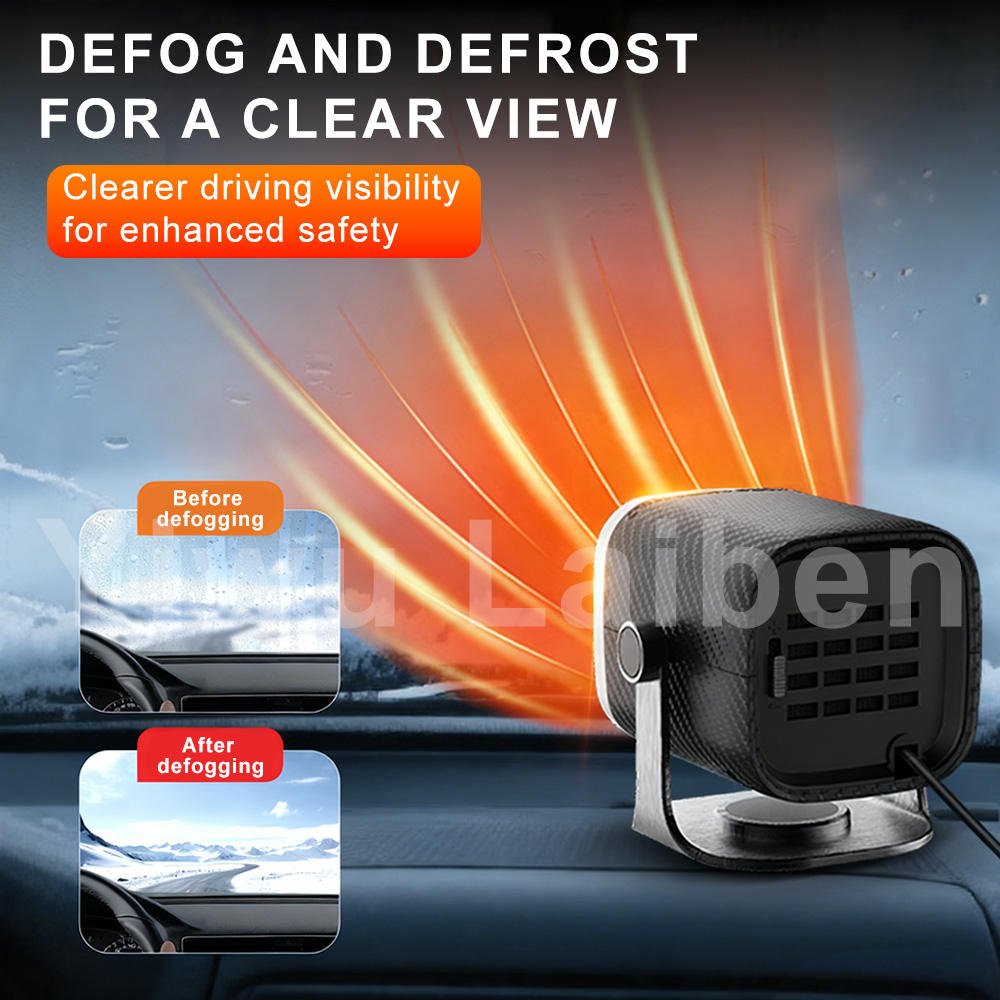 12V Portable Car Heater Defroster Fan with Adjustable Heating & Cooling for Windshield, Dashboard & Vehicle Use COT29