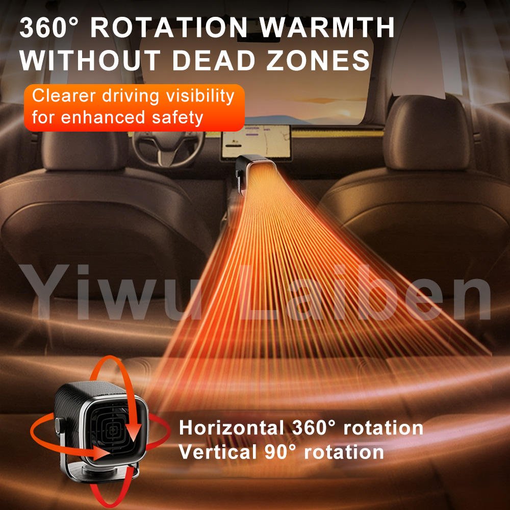 12V Portable Car Heater Defroster Fan with Adjustable Heating & Cooling for Windshield, Dashboard & Vehicle Use COT29