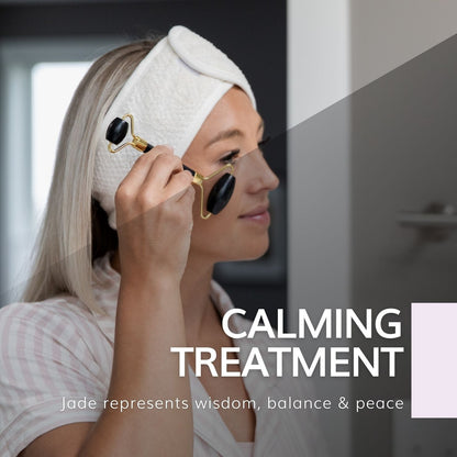Jade Facial Roller | Gua Sha Lifting Massage Tool for Under Eye Bags, Lymphatic Drainage, Face Swelling Treatment - FINAL SALE