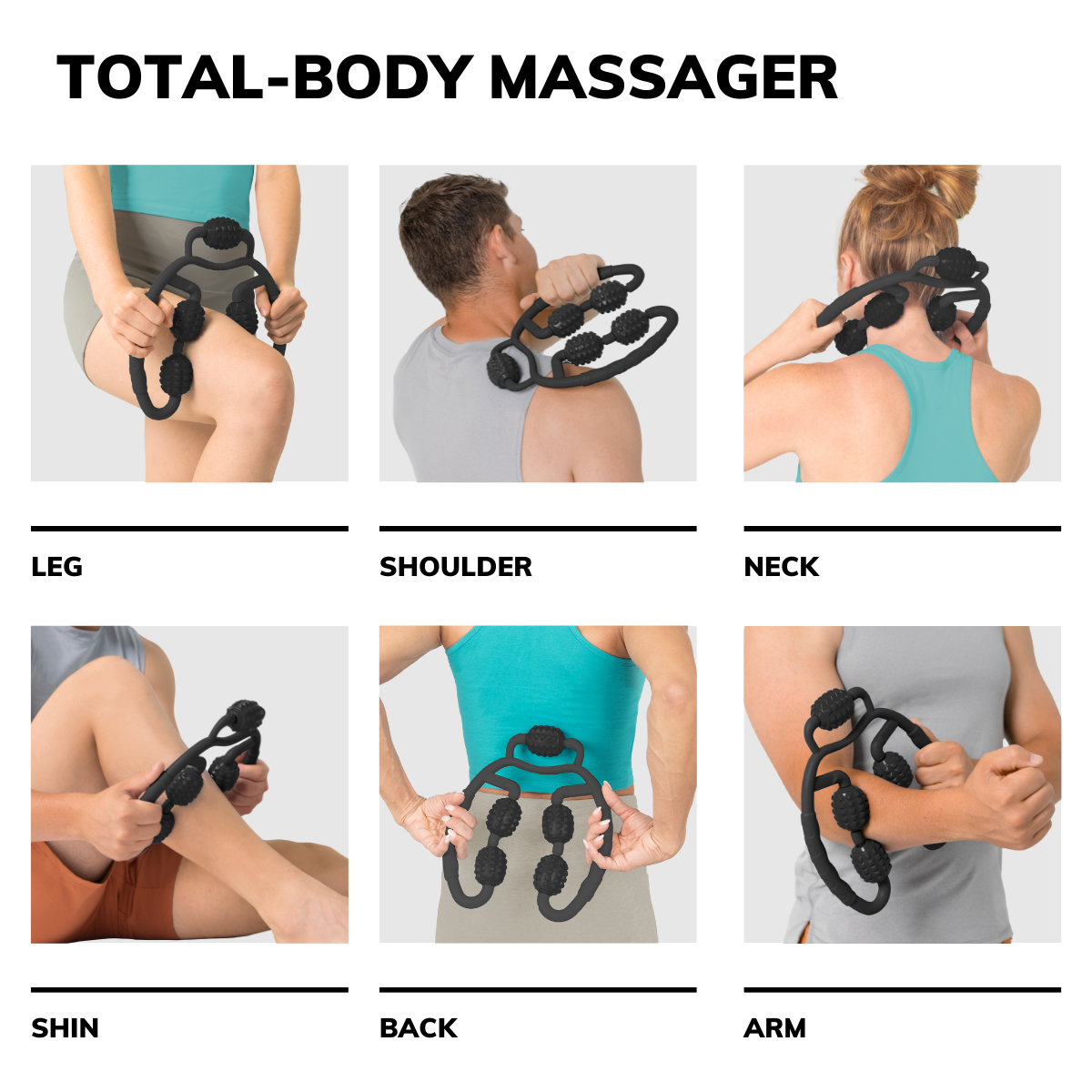 Handheld Massage Roller | Fit Roller Pro Full Body Massaging Tool for Sore Deep Tissue Muscle Relief - FINAL SALE
