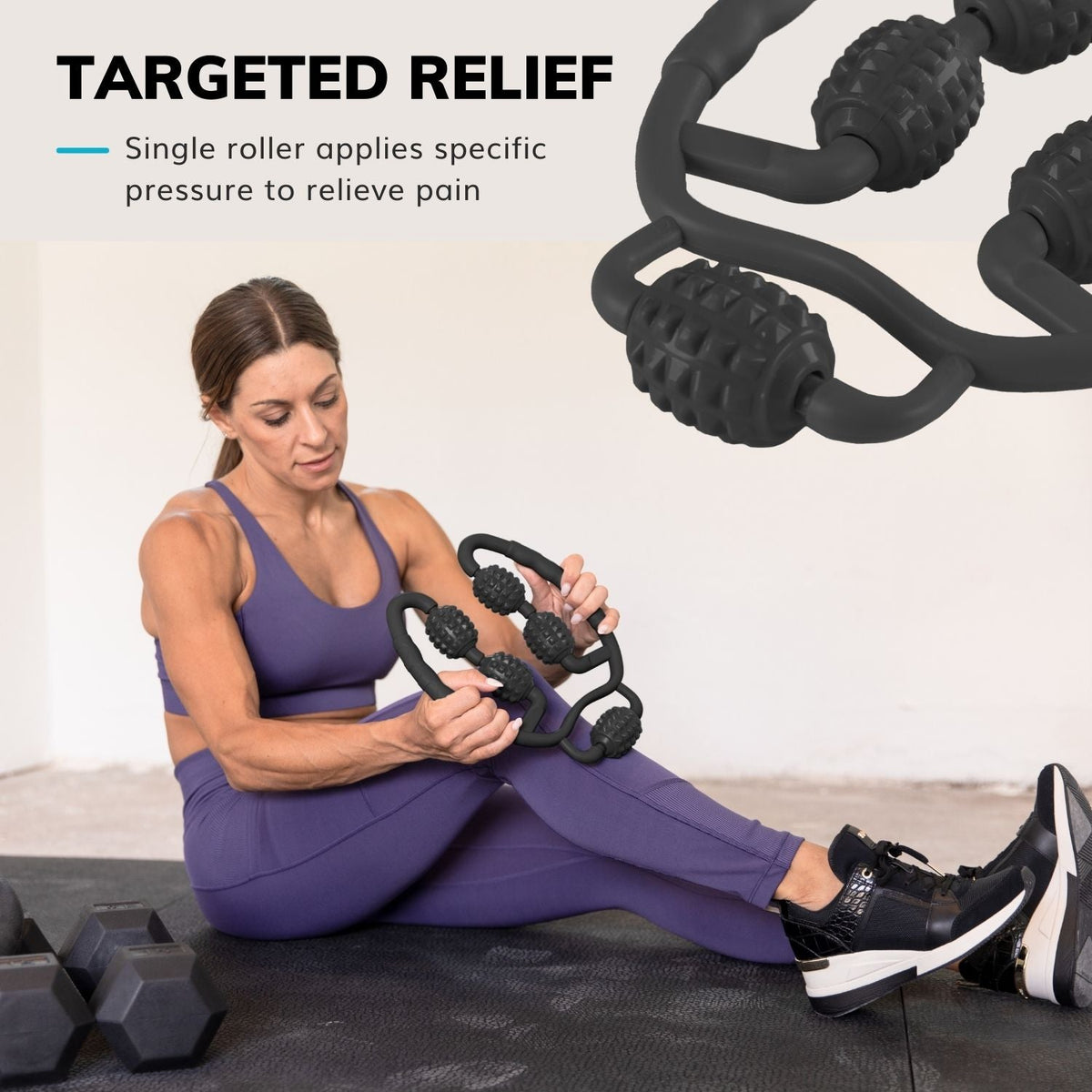Handheld Massage Roller | Fit Roller Pro Full Body Massaging Tool for Sore Deep Tissue Muscle Relief - FINAL SALE