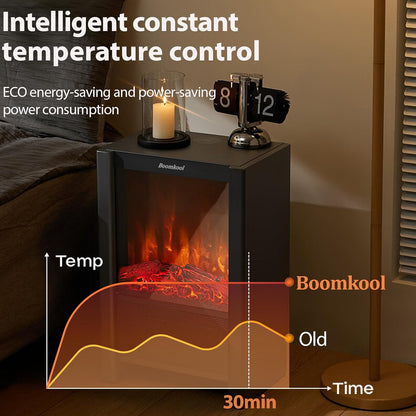 1500W Indoor Electric Space Heater with 3D Flame Effect – Portable Fireplace Heater with Remote & ECO Mode
