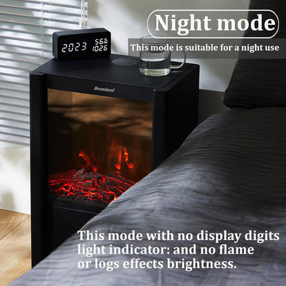 1500W Indoor Electric Space Heater with 3D Flame Effect – Portable Fireplace Heater with Remote & ECO Mode