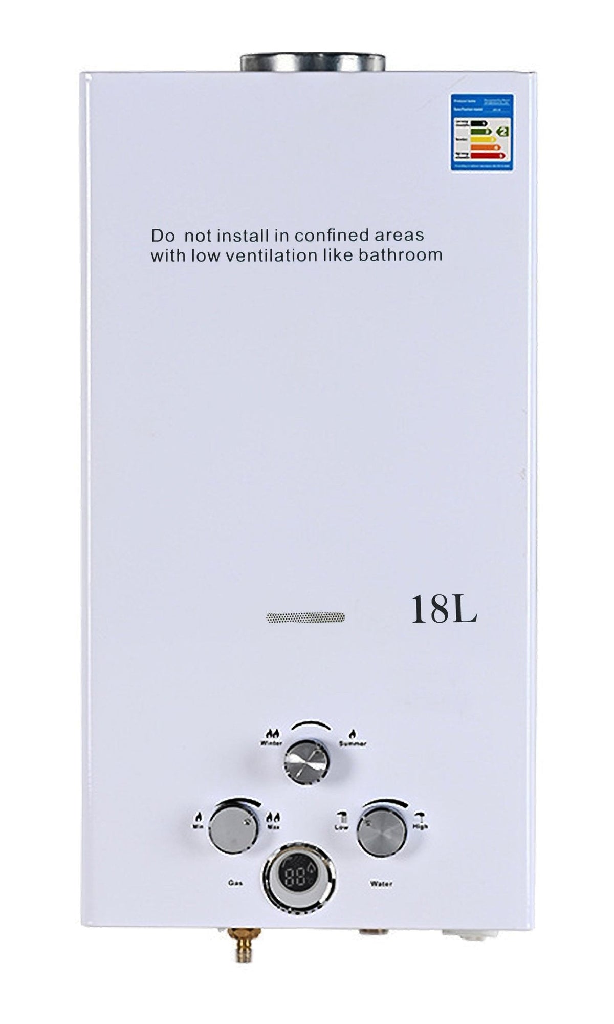 18L Tankless LPG Propane Gas Water Heater – 36KW Instant Hot Water System S1318