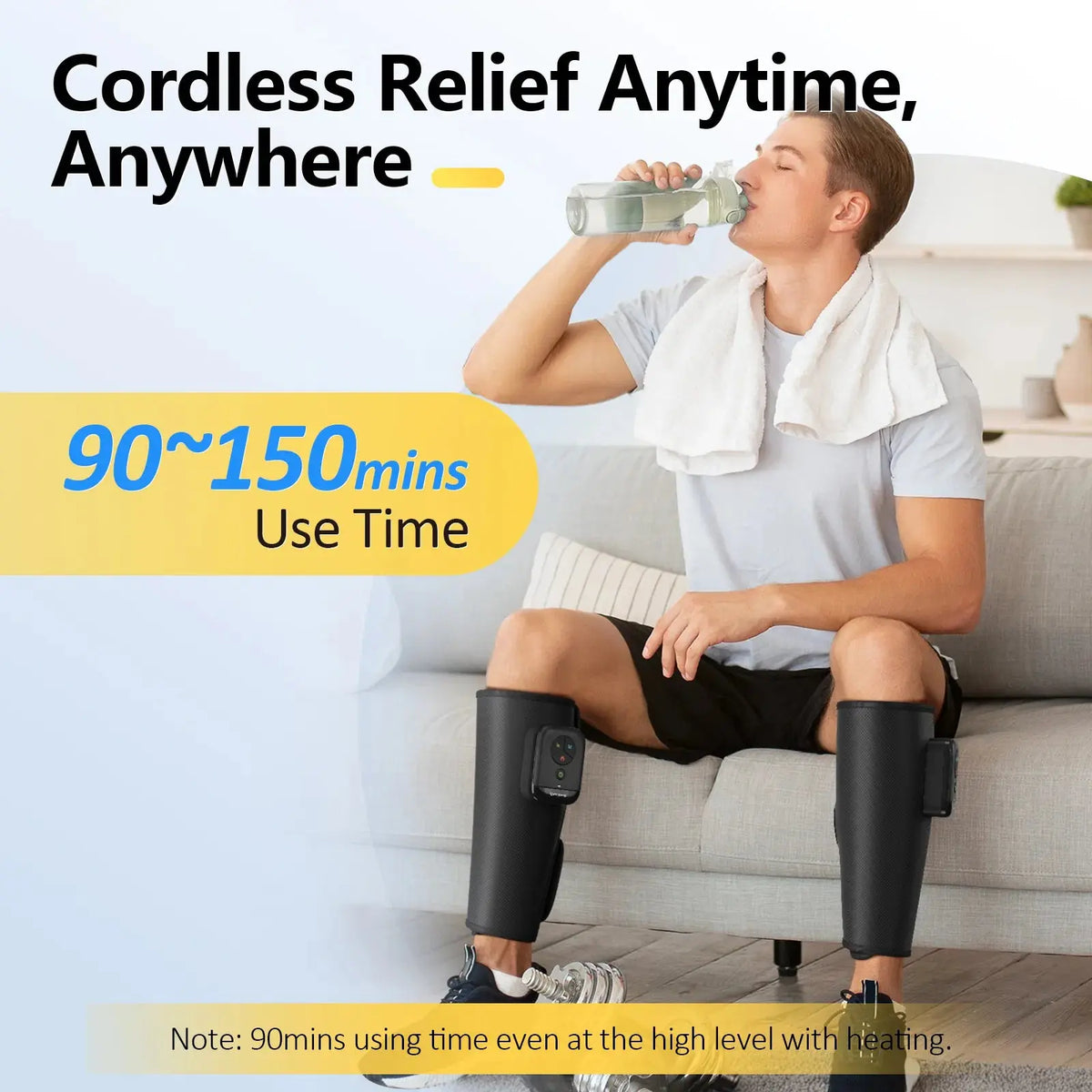 Portable Air Compression Calf Massager with Heat, 2Pack