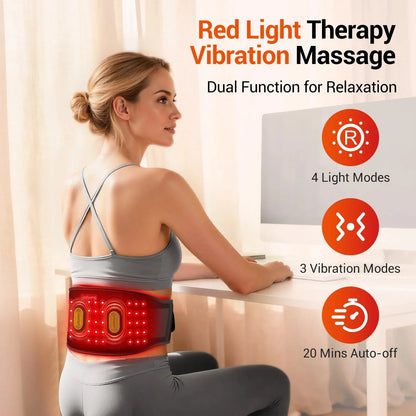 Red Light Therapy Massage Belt with Vibration 660nm & 850nm