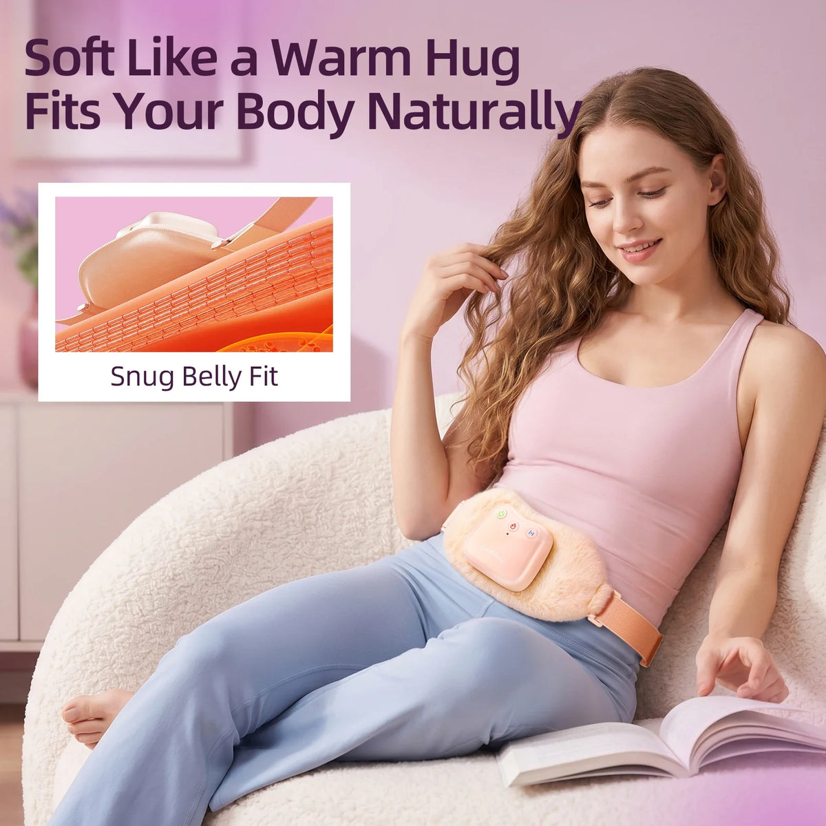 Soft Portable Heating Pad for Period Cramps Menstrual Cordless