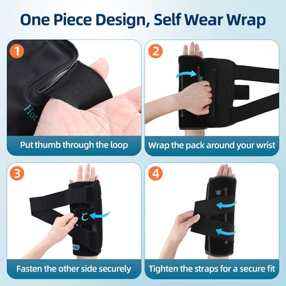 1-Pack Wrist Ice Pack Wrap | Reusable Hot Cold Therapy for Wrist Pain Relief