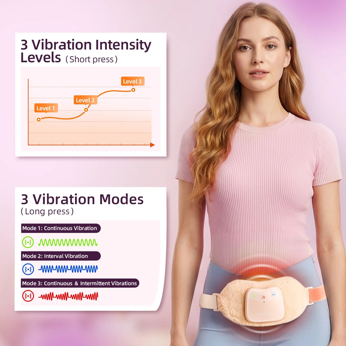Soft Portable Heating Pad for Period Cramps Menstrual Cordless