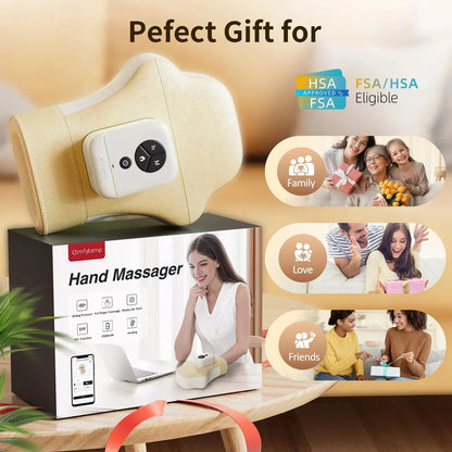 Portable Air Compression Hand Massager with Heat