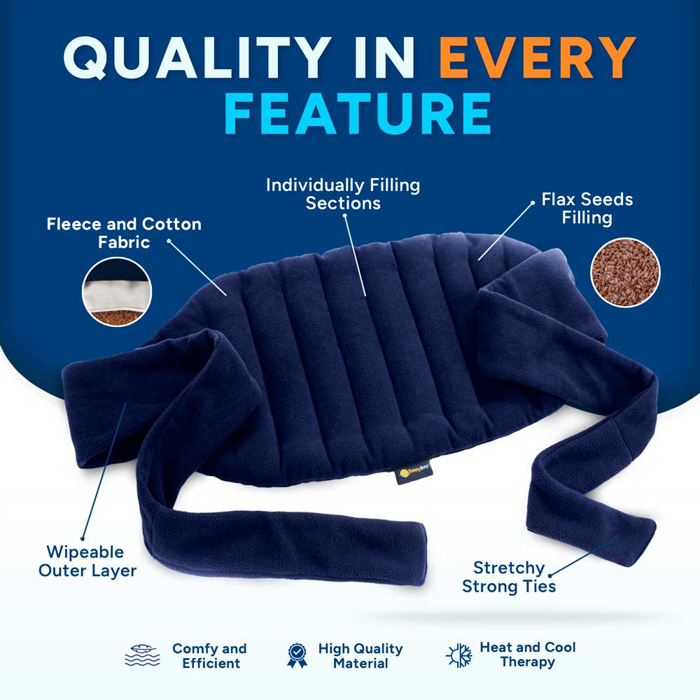 Microwavable Lower Back & Shoulder Joint Heating Wrap With Straps