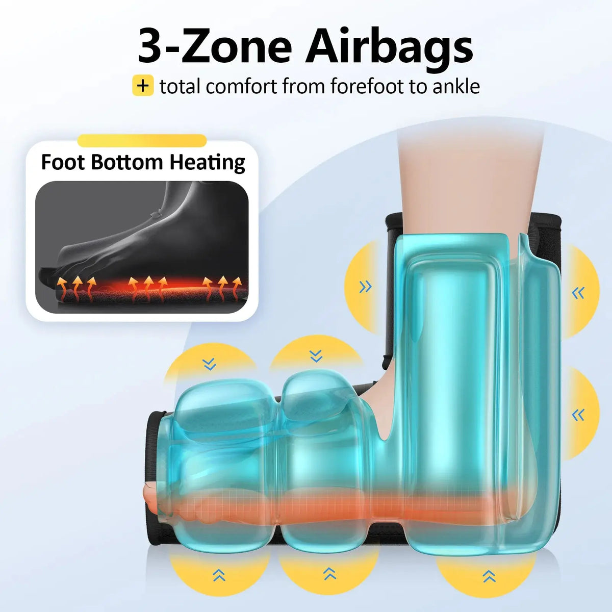 Portable Air Compression Foot Massager with Heat