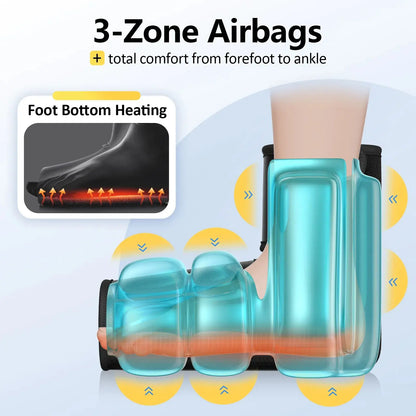 Portable Air Compression Foot Massager with Heat