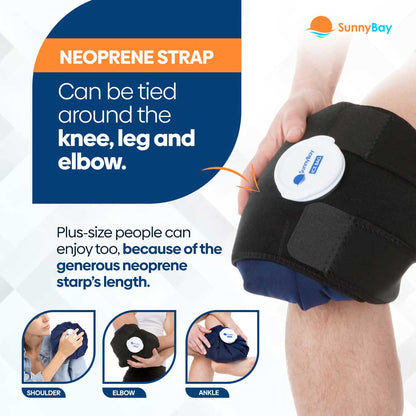 Large Ice Bag with Strap - Add Ice or Hot Water - Hot Cold Therapy