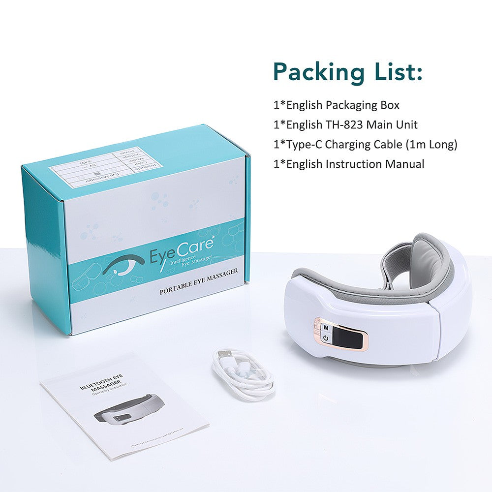Smart Eye Massager With Vibration,Heat,Airbag Compression & Bluetooth Music