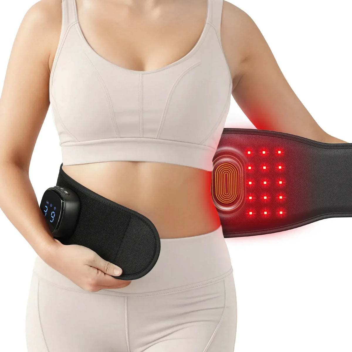 Red Light Therapy Massage Belt with Vibration 660nm & 850nm