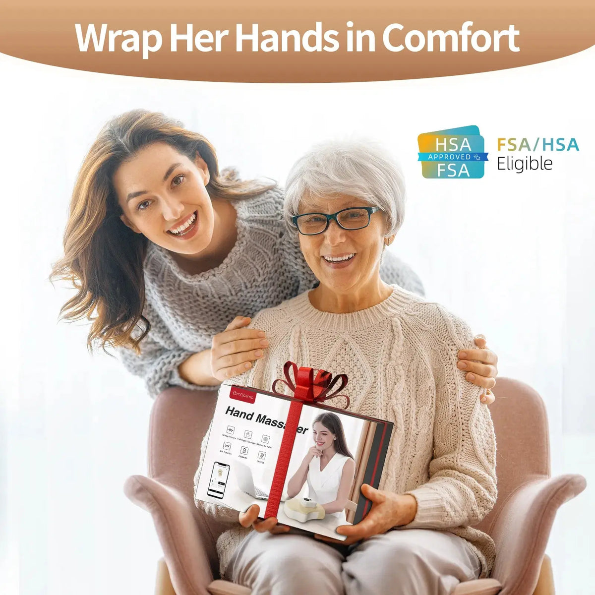 Portable Air Compression Hand Massager with Heat