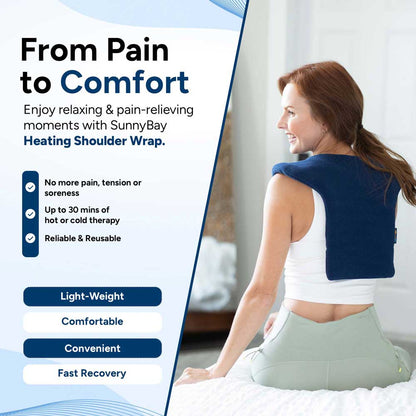 Microwavable Neck Shoulder Heating Pad For Upper Back, Size Extra Large, Blue