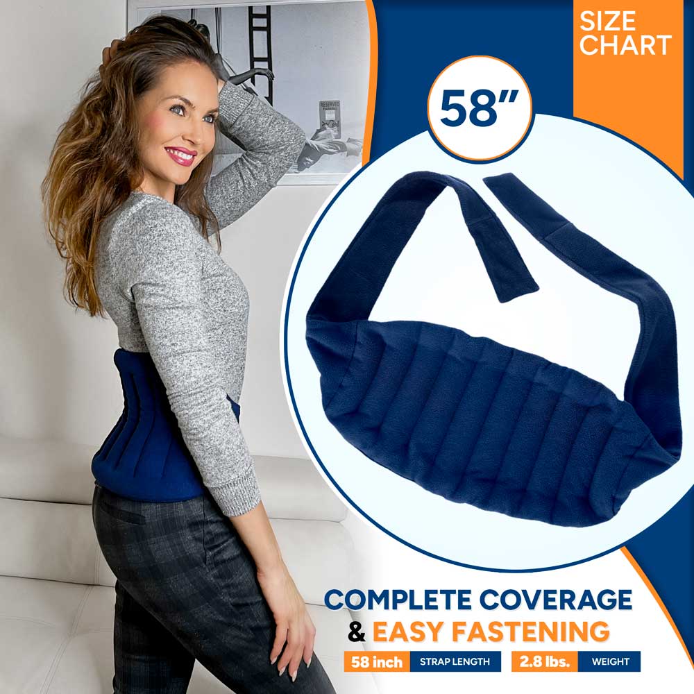 Microwavable Lower Back & Shoulder Joint Heating Wrap With Straps
